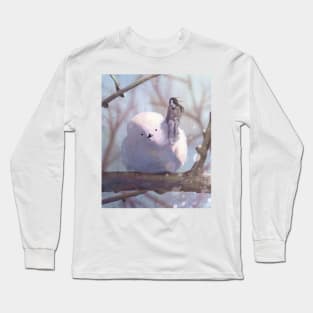 Winter Bird Painting Long Sleeve T-Shirt